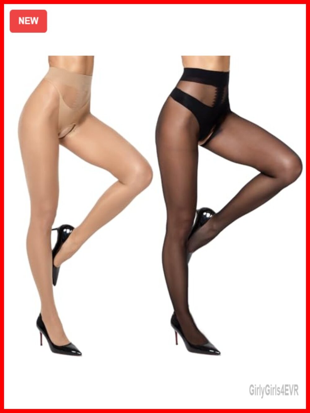 Sheer to Waist Pantyhose 30 Denier High Waist Tights Open Crotch Hosiery